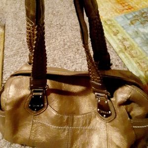 Tignanello gold bronze shoulder bag
